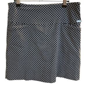 S.C. & CO. SKORTS BLACK/WHITE GEOMETRIC BLACK UNDERSHORTS SPORTS POCKETS SIZE 12